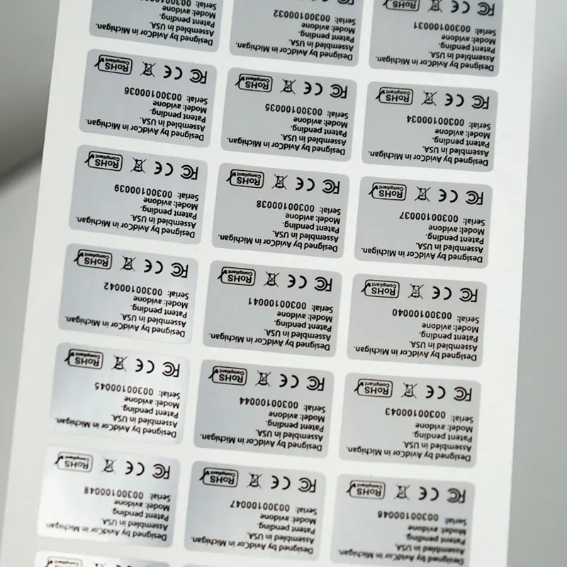 Prodotti elettronici personalizzabili con numero di serie staccare l'etichetta di sicurezza autoadesiva a prova di manomissione adesivo di garanzia