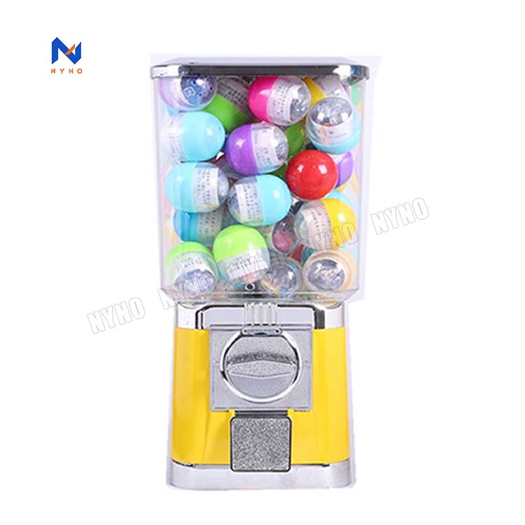 Petite machine carrée de distributeur de gomme à mâcher de bonbons de capsule de jouets à monnayeur d'intérieur extérieur