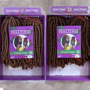 Extensions de <span class=keywords><strong>cheveux</strong></span> synthétiques ombrées pré-tressées de 24 pouces, lot de 2, en promotion, style Fluffy Passion Twist, Bomb Twist, Spring Twist, vente directe d'usine - Product Image 4