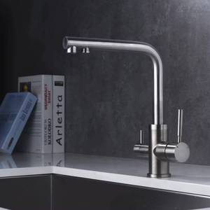 360 Rotating Swivel in 1 Drinking Water Filter 3 Way Mixer Tap Chrome Plated Kitchen Sink Faucet - Product Image 4