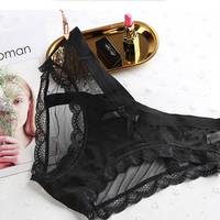 Braguitas de encaje con lazo sexy, color nude, de talle bajo, realzan los glúteos, transpirables, sin costuras, ropa interior triangular para mujer