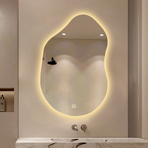 Décoration d'intérieur en verre personnalisée faite à la main, miroir ondulé asymétrique irrégulier sans cadre avec design Art Déco - Product Image 2