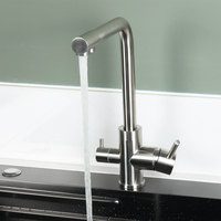 Robinet de cuisine purificateur d'eau, filtre pour évier, mitigeur extractible en acier inoxydable 304