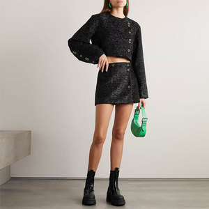 <span class=keywords><strong>Mini</strong></span> <span class=keywords><strong>jupes</strong></span> noires A-Line personnalisées pour femmes tricots design décontracté élégant et sexy du fabricant vêtements tricotés <span class=keywords><strong>très</strong></span> courts - Product Image 5