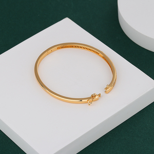 Gelang Kristal Anak Perempuan, Perhiasan Gelang Terbuka Berlapis Emas <span class=keywords><strong>18K</strong></span> Modis Kualitas Tinggi - Product Image 2