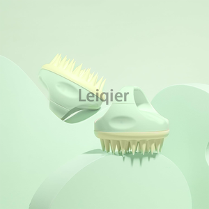 Brosse de massage du cuir chevelu en silicone souple avec logo personnalisé, peigne exfoliant relaxant pour l'application d'huile, soin du cuir chevelu, nettoyage en profondeur du cuir chevelu - Product Image 5