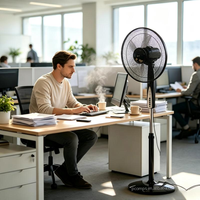Ventilateur sur pied silencieux et doux avec télécommande, direction de l'air réglable, flux d'air intérieur, élimine l'air stagnant, ventilateur électrique portable