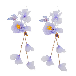 Nouvelle pince à cheveux papillon estampillée à chaud, design original de style ancien, faite à la main, super féerique et élégante, avec pompon violet, pour Hanfu - Product Image 5