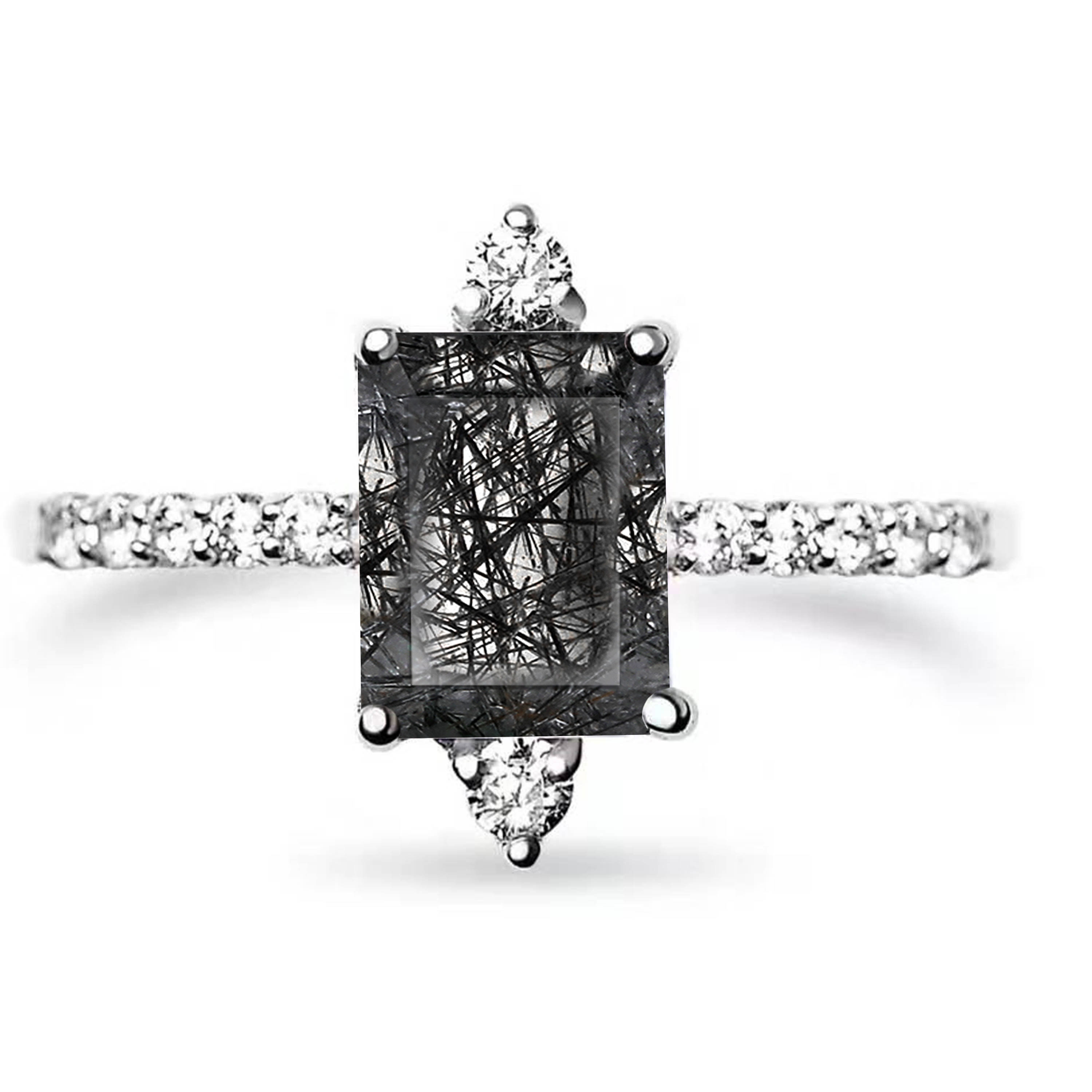 Natural  Black Rutilated-Rose Gold