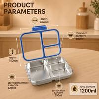 Boîte à bento Risheng en acier inoxydable à 3 compartiments, mignonne pour enfants, adultes et nouveau-nés, compatible micro-ondes/lave-vaisselle, sans BPA, anti-fuite