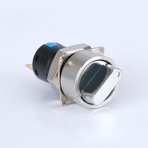 3A 250V AC Round Pushbutton Switch With Light Blue