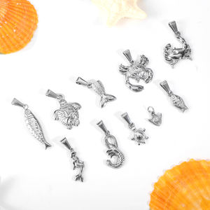 Olivia Acier Inoxydable Poisson <span class=keywords><strong>Crabe</strong></span> En Gros Pvd <span class=keywords><strong>Or</strong></span> 18K Sirène Tortue Hommes Femmes Plage Bijoux De Mode Pendentif pour DIY Faire - Product Image 4