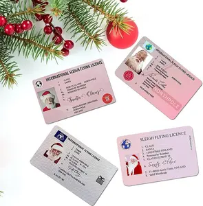 Custom Plastic Card Santa Claus Flying Licence cards Eve Driving License Style Creative Christmas Gift 2021 Hot Sell