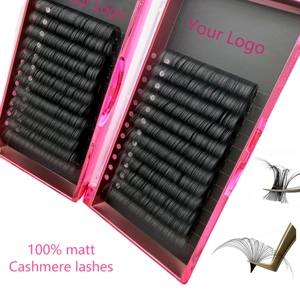 Extensiones de pestañas de cachemira 100% mate, de raíz suelta, 0.03 0.05 J B C CC, para venta al por mayor, en bandejas, de fácil formación de abanico - Product Image 3