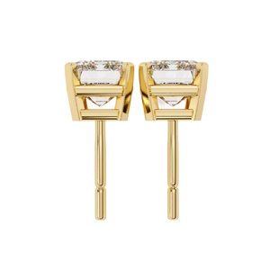 Boucles d'oreilles solitaires classiques en diamant de laboratoire taille ronde, or blanc, jaune ou rose 14K 18K, 4 griffes, bijoux fins pour femme - Product Image 3
