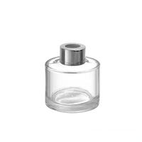 50ml Forme Ronde Reed Diffuseur Bouteille En Verre Transparent Cylindrique Vide Verre Arôme Reed Diffuseur Bouteille 50ml avec Couvercle
