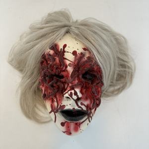 Máscara de látex para disfraz de Halloween, máscara de <span class=keywords><strong>terror</strong></span> de cara de payaso de película, de cabeza completa - Product Image 4