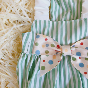 <b>Cute</b> Spring Summer Pet Clothes Striped Suspender Dress With Bow For Cats Puppies Pomeranians Teddy <b>Bears</b> Breathable Skirt - Product Image 2