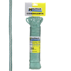 Corda Intrecciata in Polipropilene Bianca/Verde (Bobina da 20m) - Product Image 1