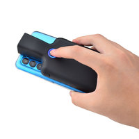 Escáner de código de barras de respaldo inalámbrico BT con clip trasero de teléfono portátil láser 2D para teléfonos IOS Windows y Android