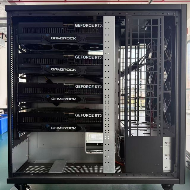 4-GPU Tower Workstation/Server Chassis for AI and Large-Scale Model Computing A100 H100 4090 5090 PRO6000 in Stock