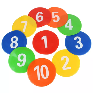 LXY-073 Set van 10 stuks 9 inch platte PVC voetbal pionnen genummerd veldmarkeringen - Product Image 2