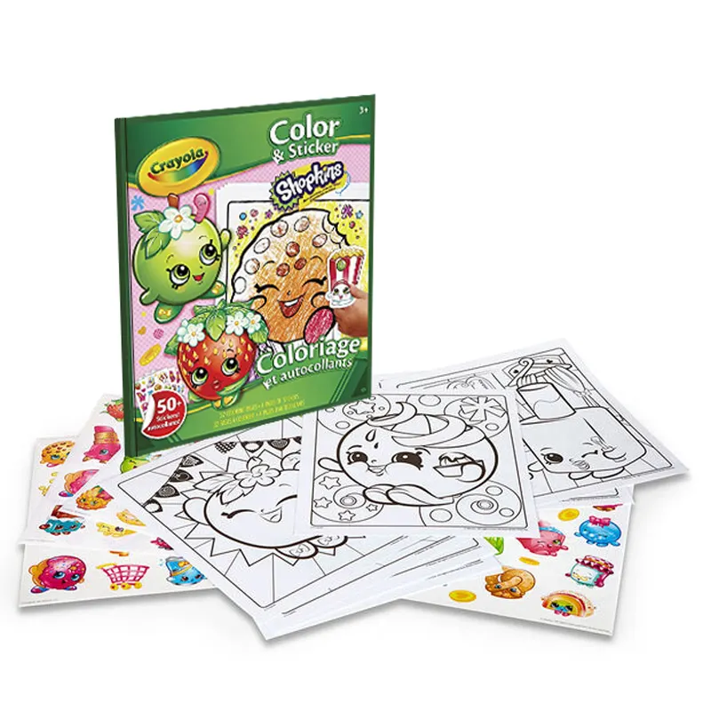 Custom Baby Artist Black Fashion Erasable Coloring Books Sticker For Adults A4 Crayon Printing Service