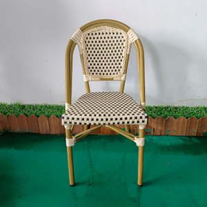 Chaise de salle à manger extérieure empilée en rotin et osier français Chaise de bistro en bambou de <span class=keywords><strong>Paris</strong></span> pour restaurant ou usage domestique - Product Image 2