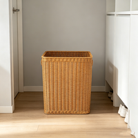 Nouveaux paniers de rangement multifonctionnels et durables en plastique imitation rotin, économiseurs d'espace, pour vêtements sales, best-sellers écologiques