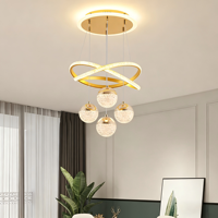 Lustre LED Décoratif d'Escalier en Fer, Aluminium et Acrylique avec Boules, Design Nordique Minimaliste et Luxueux pour Salon ou Restaurant