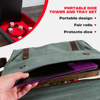 Plateau à dés en cuir PU personnalisé et boîte tour de forme carrée avec logo personnalisé pour les jeux de rôle et de table, y compris les jeux du MDN