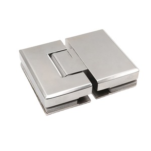 Pince à verre en acier inoxydable 304, double charnière à 180 degrés, finition brossée, pour porte pliante, porte d'armoire battante - Product Image 3