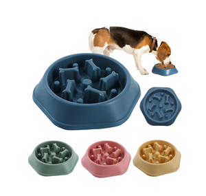 Colorful Eco-Friendly <b>Slow</b> <b>Feeder</b> Dog Bowl Quadrate PP Plastic Pet Feeding Bowl for Large Dogs Fashionable Design Wholesale - Product Image 1