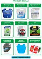 Pochettes souples Doypack pliables de 5 litres, 10 litres, 128 oz avec bec verseur pour stockage extérieur, boissons et eau