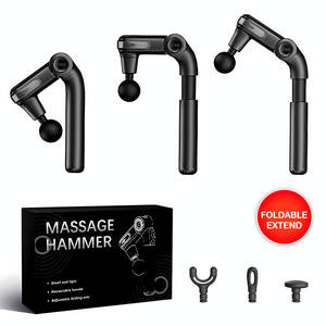 Tragbare Muskelmassagepistole mit 4 Aufsätzen, Elektrischer Faszien-<span class=keywords><strong>Vibrator</strong></span> mit Verlängertem Griff, Handgehaltene Tiefengewebe-Massagepistole - Product Image 1