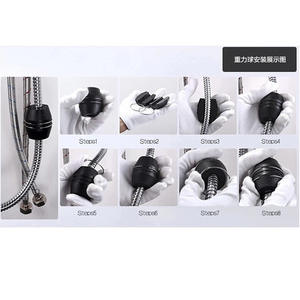 Bola de tracción negra para grifo extraíble QT135, tipo tornillo, bola de plástico por gravedad, accesorio para cabezal de ducha - Product Image 5