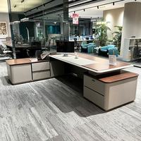 Scrivania Direzionale a L Regolabile di Alta Gamma, Moderna ed Ecologica, con Cassetto Portadocumenti per Uso Ufficio Commerciale