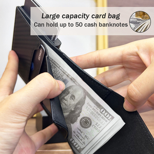 Carpeta <span class=keywords><strong>Crypto</strong></span> Phone Travel Slim Cuero genuino Diseñador Tarjeta DE CRÉDITO Billetera inteligente - Product Image 3