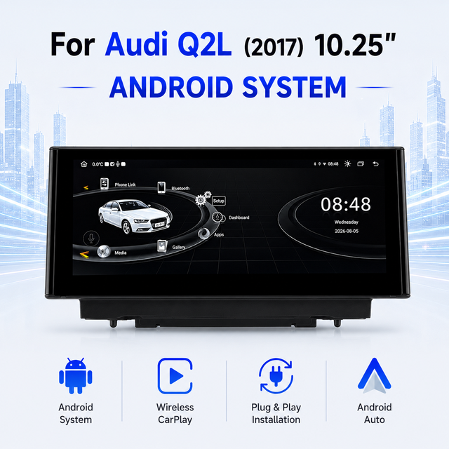 10.25Inch Car DVD Player Android System with Wireless CarPlay Android 2017 Auto for Audi Q2L GA Navigation HD IPS Touch Screen