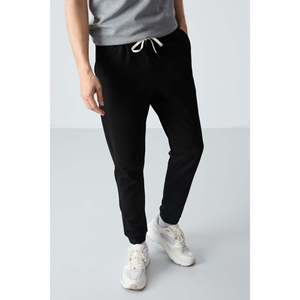 Conjunto Deportivo Básico para Hombre, Gris Melange/Negro, de Algodón Grueso y Suave, Corte Holgado - 85261 - Gb melange/negro - Product Image 6