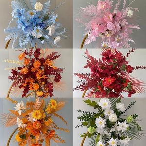 Xi Peptide Composition florale de mariage en fleurs de soie, avec support de 1,3 m et vase pilier de 40 cm, pour décoration, guide de chemin et présentation artistique - Product Image 5