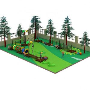 Parque Infantil Interior y Exterior, Gimnasio de Madera Ignífugo, Equipo de Parque de Diversiones para Niños Pequeños - Product Image 3