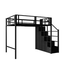 Ensemble de meubles de chambre à coucher traditionnels personnalisés 2026, lit mezzanine en acier métallique pour adultes, escalier modulaire, assemblage facile, livraison en 25 à 30 jours