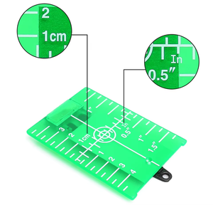 Carte de plaque cible verte <span class=keywords><strong>Huepar</strong></span> avec support pour les niveaux laser à ligne croisée à faisceau vert L'amélioration du laser peut être magnétique/suspendue - Product Image 5