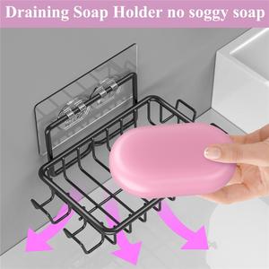 Support mural moderne en acier inoxydable pour savon, avec ventouses, design étanche, égouttoir monocouche pour appartements et hôtels - Product Image 4