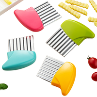 Crinkle Cutter RVS Aardappel Wortel Chip Groente Crinkle Golvende Snijder Cutter Fry Slicer Keukenaccessoires