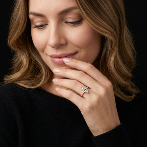 Bague de fiançailles en diamant taille marquise, or rose, luxe, certifiée IGI, style classique, bijoux pour femmes - Product Image 1