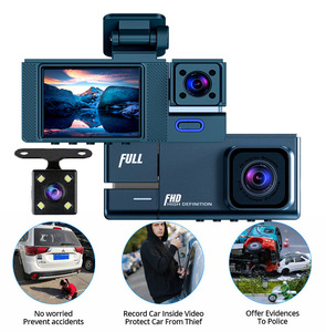 1080P HD voiture tableau de bord caméra 3 canaux <span class=keywords><strong>Audi</strong></span> arrière tableau de bord DVR IPS écran double boucle enregistrement tachygraphe Vision nocturne Dash Cam - Product Image 4