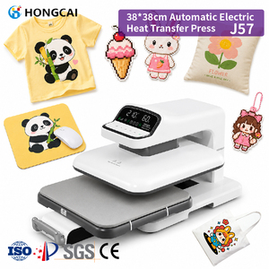 Presse à chaleur plate automatique pour sublimation, machine d'impression pour t-shirts et coques de téléphone, 38x38cm, machine à transfert de film vinyle automatique - Product Image 1