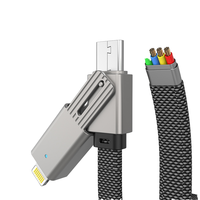 4-En-1 100W Cable USB de carga rápida Luz Aleación de zinc Trenzado Dual Rotary Compatible con IP15 Tipo-C USB para computadoras